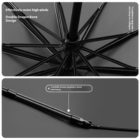 Parapluie pliant simple en caoutchouc noir à double usage 10 os Design classique avec impression de logo Sunny Rain pour publicité ou cadeau