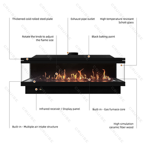 CRUISE 72 pollici 1828x720x380mm <span class=keywords><strong>inserto</strong></span> moderno interno Multi-vista propano <span class=keywords><strong>a</strong></span> <span class=keywords><strong>Gas</strong></span> naturale gpl/LNG caminetto <span class=keywords><strong>a</strong></span> <span class=keywords><strong>Gas</strong></span> con telecomando - Product Image 6