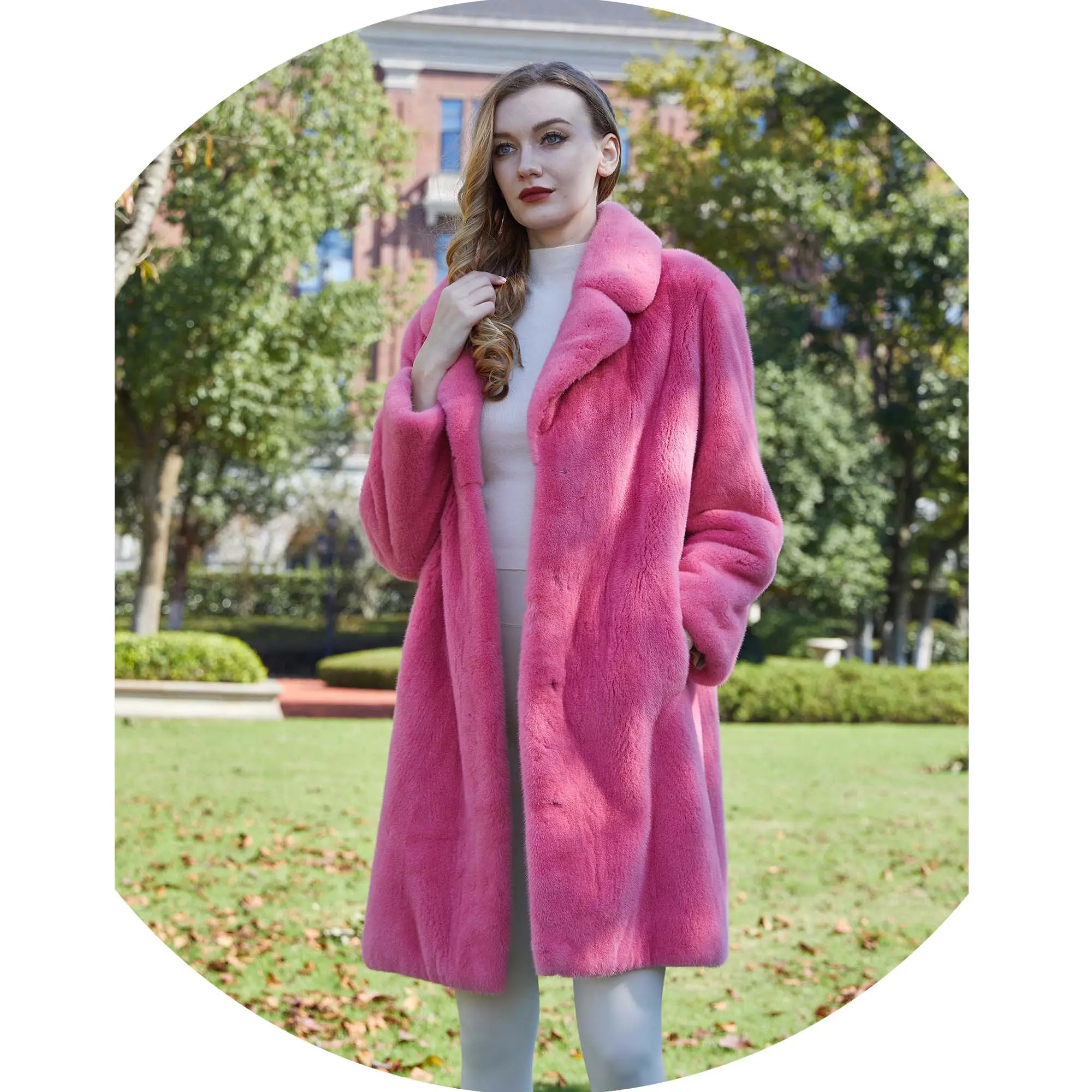 Chaqueta de abrigo de piel de visón Real de invierno para mujer de estilo personalizado de alta calidad