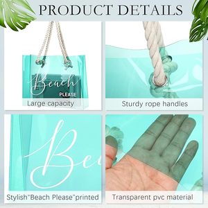 Meilleures ventes belle qualité clair Transparent PVC sac de plage femmes grand sac à main étanche - Product Image 3