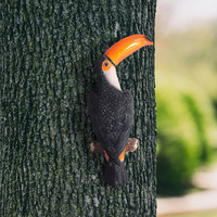Statue en résine de toucan sur branche, style européen, décoration murale intérieure