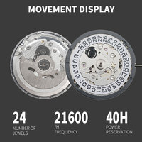 Montre automatique avec logo personnalisé, 42 mm, acier inoxydable 316L, cadran bleu MOP, 5 ATM, calendrier complet, montre mécanique OEM