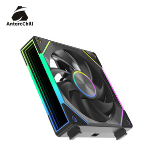 Ventilateur ARGB AntarcChill Black Daisy Chain avec halo central et miroir latéral, fixation rapide, modulaire, faible bruit, logo personnalisé - Product Image 5