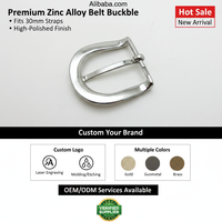 Boucle à ardillon demi-ronde en alliage de zinc de 30 mm pour ceinture en cuir et sangle de sac avec finition couleur personnalisée