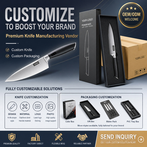 Ensemble de couteaux de chef à motif Damas 3 pièces avec logo personnalisé, acier inoxydable 3Cr13, couteaux de <span class=keywords><strong>cuisine</strong></span> professionnels, boîte cadeau, vente en gros - Product Image 4