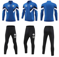 Nouvelle conception, vente en gros, veste de football avec pantalon, logo personnalisé, ensemble de veste d'entraînement de football, veste de sport chaude à fermeture éclair longue, vêtements de sport de football