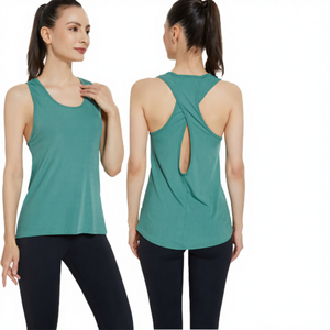 Wholesale Breathable Eco-Friendly Light Weight Workout Gym Yoga Fitness <b>Women's</b> Tank Top Vest <b>Singlet</b> - Product Image 4