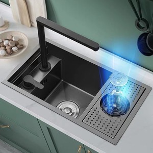 Fregadero de Cocina Rectangular Grande de Acero Inoxidable, de Alta Gama, Minimalista y Moderno, de Lujo Ligero, en Oferta - Product Image 2