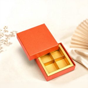 High-End Red Rigid Square Gift <b>Box</b> with Gold Foil Liner and Dividers for Chocolate <b>Candy</b> Packaging - Product Image 1
