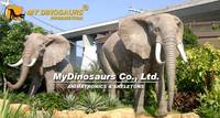 Mon Dino AA006, animaux animatroniques pour exposition de parc d'attractions, éléphant avec bébé