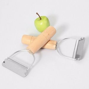 Éplucheur manuel en acier inoxydable avec manche en bois pour fruits et légumes - Product Image 2