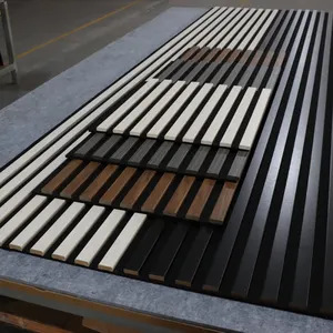 Môi Trường Bằng Gỗ Veneer 3D Vật Nuôi MDF Composite Bảng Điều Chỉnh Tường Slatted Cách Âm Hội Đồng Quản Trị Bằng Gỗ Acoustic Slat Bảng Điều Chỉnh