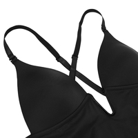 Vente en gros Combinaison de fitness noire à bandes invisibles Body sexy pour femmes Body Shaper dos nu avec logo personnalisé Matériau en nylon respirant