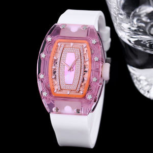 Montre-bracelet rose en cristal pour femme, magnifique mouvement tourbillon étanche sertie de diamants, idéale pour les soirées et les séances photo - Product Image 1