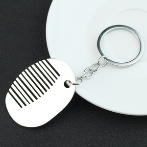 Mini peigne en métal argenté porte-clés, breloque pour salon <span class=keywords><strong>de</strong></span> coiffure, coiffeur, barbier, cadeau pour coiffeur, pendentif <span class=keywords><strong>de</strong></span> sac, bijou - Product Image 2