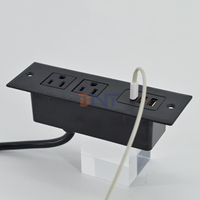 Prise de bureau universelle à 2 prises approuvée ETL de haute qualité avec double USB, jeu de prises pour meuble TV canapé