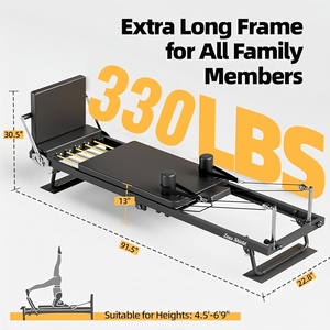 Machine de Pilates Reformer Portable en Aluminium pour Usage Domestique, Durable, <span class=keywords><strong>Pliable</strong></span>, Écologique, Équipement d'Exercice pour Studio de Pilates - Product Image 2