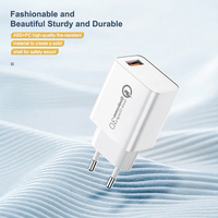 QC3.0 18W pengisi daya Cepat port tunggal EU adaptor USB pengisi daya cepat untuk ponsel