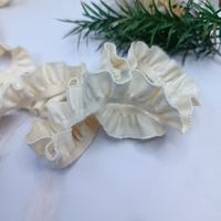 0606/1.5/1.8cm Coton Tissé Uni à Volants Élastique pour DIY Vêtements, Poignets, Colliers, Bandeaux, Accessoires de Poupée, Dentelle Élastique