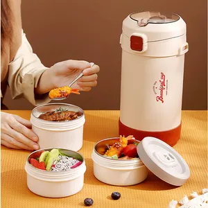 Long garder au chaud heures Thermos pot de nourriture pour aliments chauds et froids 2.2L flacon de nourriture en acier inoxydable isolé Thermos déjeuner conteneur