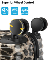 Vente flash : Ensemble de valises légères personnalisables en ABS + PC, style léopard, 3 pièces, style classique, unisexe, avec serrure TSA, chariot en fer