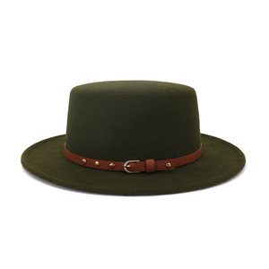 Bán Buôn Khuyến Mại Cổ Điển Chic Cảm Thấy <span class=keywords><strong>Flat</strong></span> Top Mũ Fedora Với Vành Đai Ribbon - Product Image 5