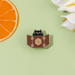 It's Fine I'm Fine esmalte Pin personalizado divertido gato tiburones espada broche solapa insignia gatito Animal joyería regalo para niños amigos - Product Image 2