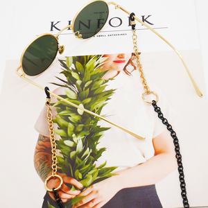 ゴールドリング付き高級カスタムメガネストラップサングラスチェーンブラックメタルメガネチェーンコード - Product Image 3