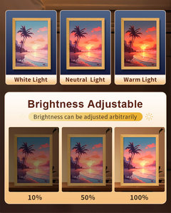 Marcos de Madera Clásicos para Acuarelas con Luces LED, Imágenes Impresas con UV, Tamaños A4/8 Pulgadas, Venta al Por Mayor - Product Image 5