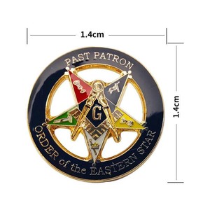 Ensemble de pin's de revers maçonniques personnalisés OEM, vente en gros, plaqué or, badge PHA Francs-Maçons, broche en émail personnalisable - Product Image 5