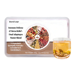 Thé Minceur Premium aux Champignons Reishi et Dendrobium, Harmonie Corporelle, 180g (12g*15 Boîtes), Infusion Herbal Poria Chenpi, Vente en Gros, Marque Privée - Product Image 1