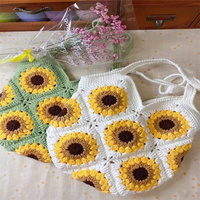 Sac à main en fleurs au crochet fait main, design personnalisé PH2016, sac à main en fleurs pour femmes, sac fourre-tout en macramé