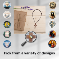 NFC croix collier Bracelet ensemble bois de santal verre cire cordon quotidien Bible versets 13.56MHz RFID personnalisé OEM/ODM sans frais chrétien