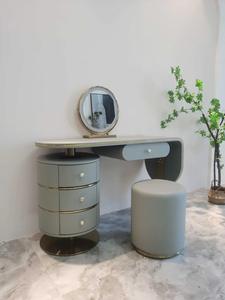 Meuble de salle de bain moderne, coiffeuse, ensemble design, pieds en métal, table à langer avec miroir LED, charge sans fil - Product Image 6