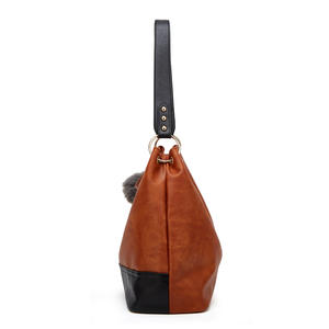 Bolsa Tote de PU de Gran Capacidad con Cierre de Cremallera, Estilo Retro Europeo Americano, Diseño de Parches, Patrón Sólido, Diseño de Moda Femenina para Uso Diario - Product Image 4