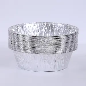 Casseroles rondes en aluminium recyclables jetables avec couvercles pour revêtement de four de friteuse à air/barbecue/restauration/pique-nique/récipient alimentaire à emporter