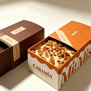 Cajas de Papel Biodegradables Deslizantes para Pastelería, Repostería y Chocolate, con Diseño Personalizado para Tiramisú - Product Image 3