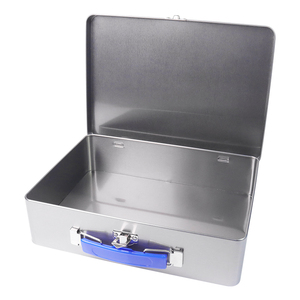 กล่องเหล็กทรงสี่เหลี่ยมมีที่จับล็อคและฝาปิดสำหรับเด็กกล่องของขวัญพิมพ์โลโก้ได้ตามต้องการจากโรงงาน - Product Image 4