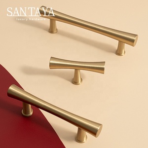 Kenop Lemari Dapur Gagang Kuningan Solid Santaya, Kenop Laci Lemari Pakaian, Perlengkapan Furnitur Mewah Kelas Atas - Product Image 4