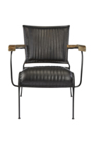 Chaise de salle à manger en cuir noir avec mobilier de bureau et de salon simple en bois massif de style moderne pour hôtel et restaurant à la maison