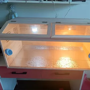 Cage à hamster portable en bois, ouverte en haut, petite maison pour animaux de compagnie avec plaque acrylique pour <span class=keywords><strong>cochon</strong></span> <span class=keywords><strong>d</strong></span>'<span class=keywords><strong>Inde</strong></span> - Product Image 3
