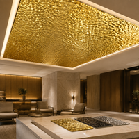 Panneau mural en cristal de charbon de bambou, finition métallique effet vague d'eau, classe B1, ignifuge, imperméable, pour extérieur/intérieur, usage domestique