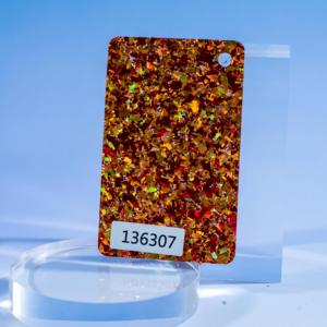 Feuilles d'acrylique découpées au laser vertes avec paillettes bleues et violettes, service de découpe inclus, épaisseur 3mm/4mm/5mm - Product Image 2