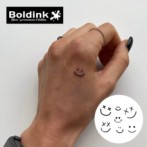 <span class=keywords><strong>Tatuaje</strong></span> semipermanente de tinta Jagua de Boldink, personalizado, divertido, con cara sonriente, ojo <span class=keywords><strong>feliz</strong></span>, arte corporal, resistente al agua, de larga duración, 2 semanas, tinta Jagua Juice. - Product Image 2