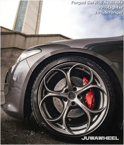 Ruedas JUWA de Aluminio Forjado con Diseño de 5 Radios en Forma de Pétalo, Ligeras y Optimizadas para Mayor Resistencia, en Color Bronce, Tamaños 20, 21, 22, 23 y <span class=keywords><strong>24</strong></span> para Alfa Romeo - Product Image 1