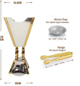 Bakhoor กระถางธูปถ่านสำหรับ Bakhoor,ที่เผา<span class=keywords><strong>กำยาน</strong></span>ทำจากถ่านมีแกนเผาธูปอาราบิก Makhara - Product Image 2