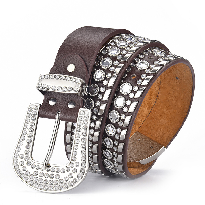 Men's Colorful Bling Bling Rhinestone Belts Crocodile Leather Crystal  Studded Waist Strap with Alloy Buckle for Formal Dress| Alibaba.com