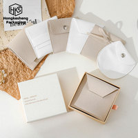 Boîte à bijoux personnalisée HKSTY, blanche, portable, avec pochette, hauteur 3,5 cm, pour collection personnelle