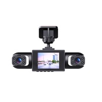 Caméra de tableau de bord 3 objectifs Full HD 1080P, vision nocturne, capteur G, enregistrement en boucle, installation facile, panoramique 360°, directement de l'usine