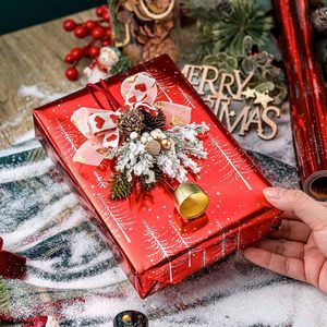 MAYPLUSS Christmas <b>Wrapping</b> <b>Paper</b> Roll 17IN X 33FT Reversible Red Tree Design Gift Craft Packaging <b>Paper</b> - Product Image 5